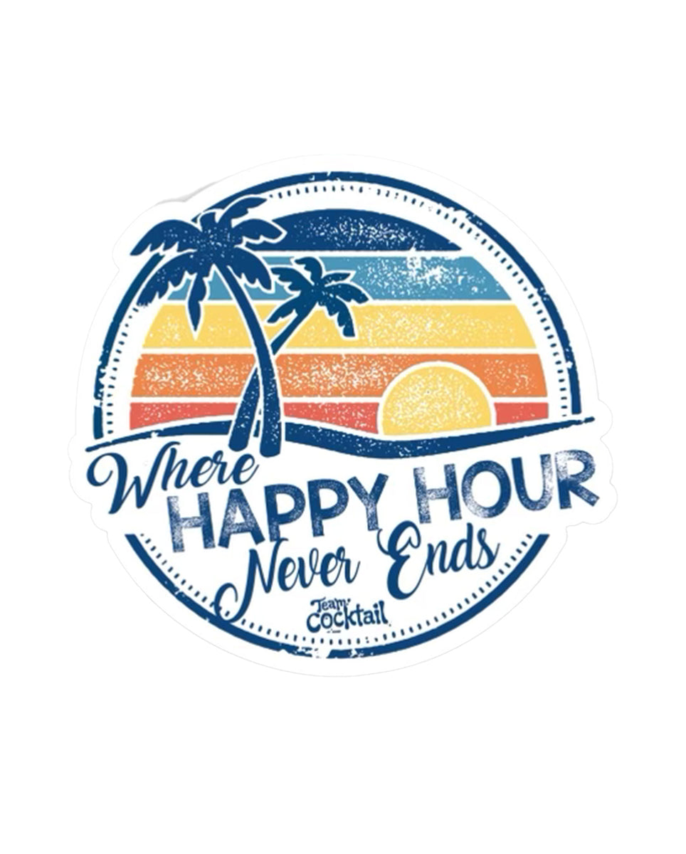Sunset Happy Hour Sticker Team Cocktail