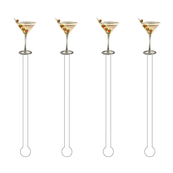 Dirty Martini Acrylic Stir Stick Set
