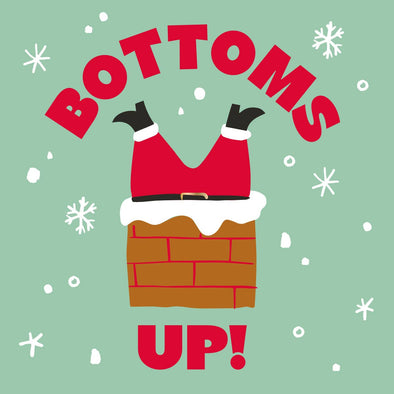 Funny Christmas Cocktail Napkins | Bottoms Up