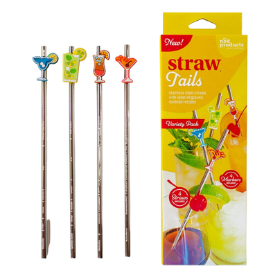 Cocktail Recipe Straws & Drink Charms: Variety Pack