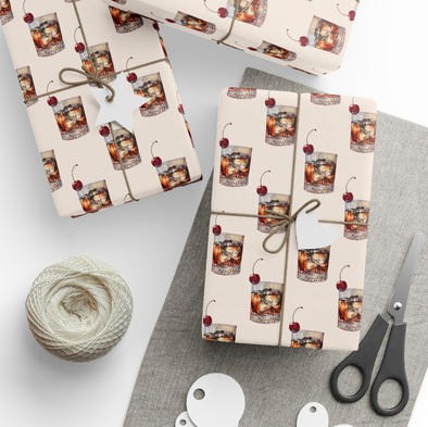 Old Fashioned Cocktail Wrapping Paper