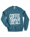 Coffee Champagne Cocktails Deep Teal Unisex Sweatshirt