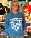 Coffee Champagne Cocktails Deep Teal Unisex Sweatshirt