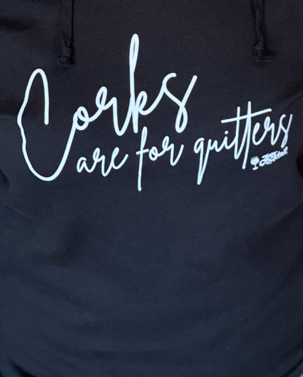 Corks Are For Quitters Ladies Lightweight V-neck Hooded Sweatshirt