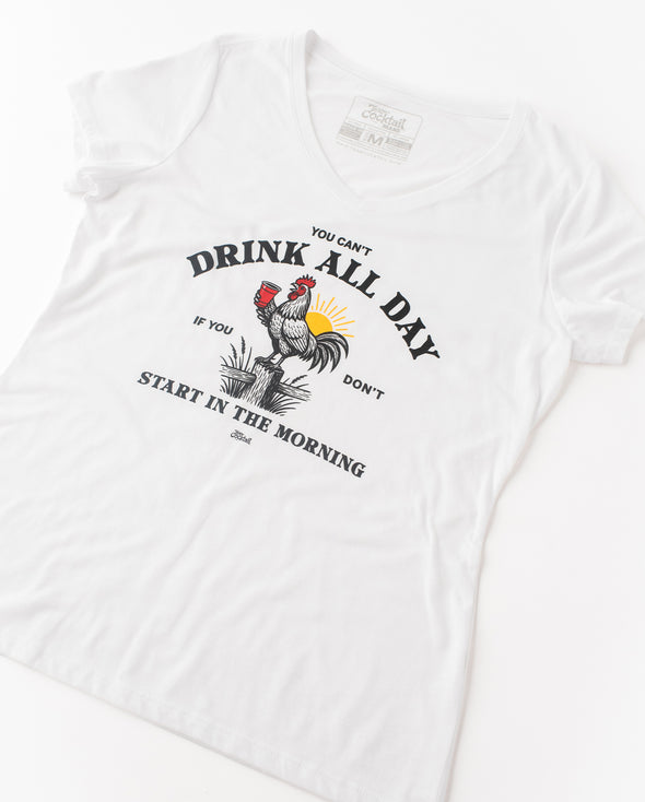 Drink All Day Ladies Triblend V-Neck T-Shirt