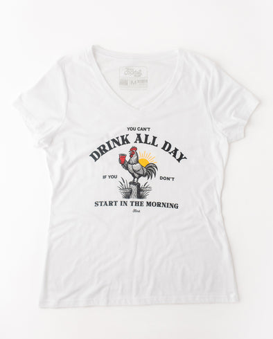 Drink All Day Ladies Triblend V-Neck T-Shirt