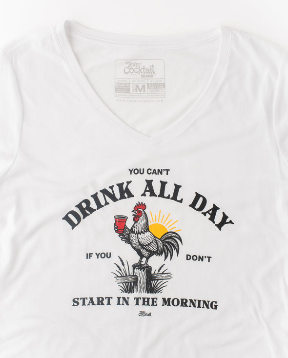 Drink All Day Ladies Triblend V-Neck T-Shirt