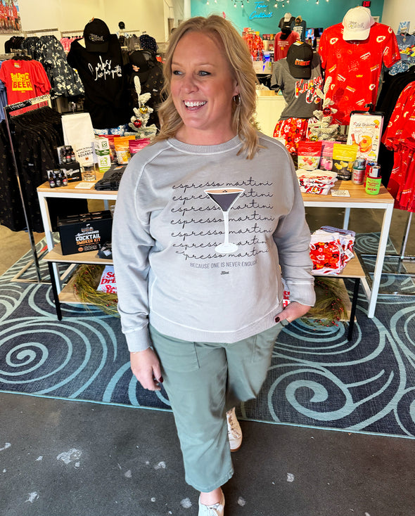 Espresso Martini, Because One is Never Enough Ladies Terry Crew Sweatshirt