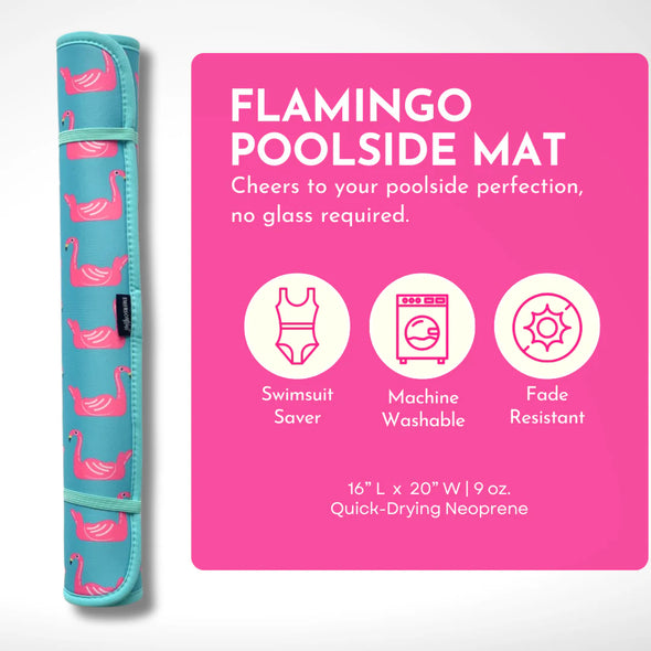 Neoprene Poolside Seating Mats: Flamingo Floats