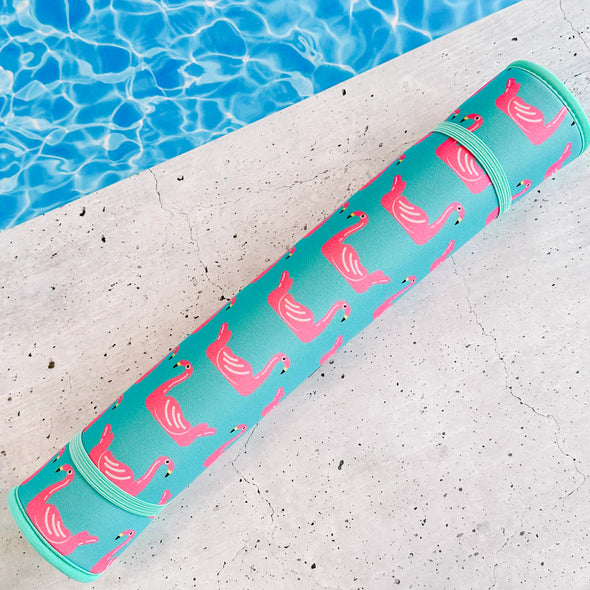 Neoprene Poolside Seating Mats: Flamingo Floats