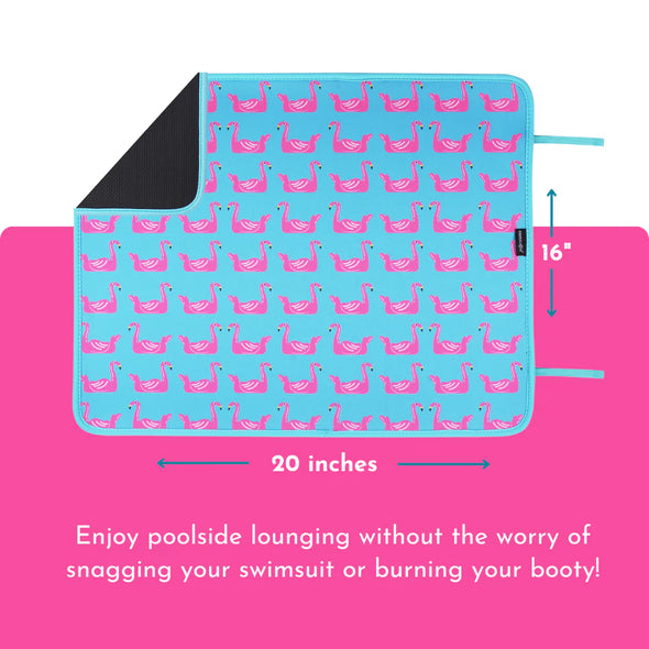 Neoprene Poolside Seating Mats: Flamingo Floats