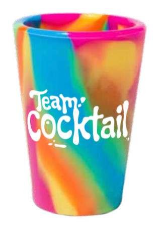 Team Cocktail Logo Silicone Shot Glass (Tie Dye)