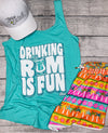 Drinking Rum is Fun Ladies Triblend Tank