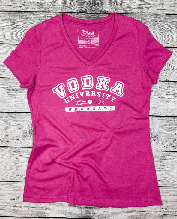 Vodka University Ladies V-neck Tee