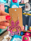 Flamingo Wood Earrings