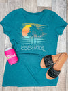 Sunny, Chance of Cocktails Ladies Triblend Vneck Tee