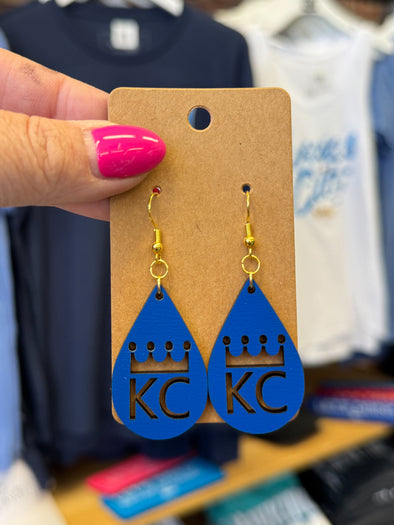 KC Royals Tear Drop Earrings