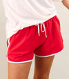 Red & White Drawstring Shorts