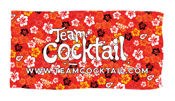 Team Cocktail Logo / Tropical Kansas City Microfiber Beach Towel