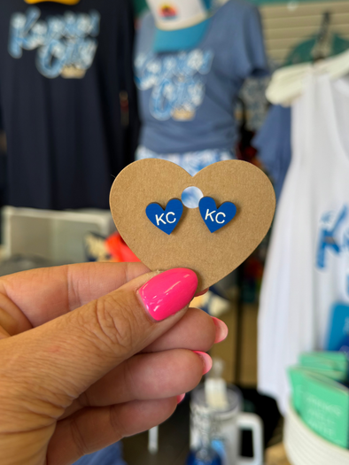 KC Royals Heart Earrings