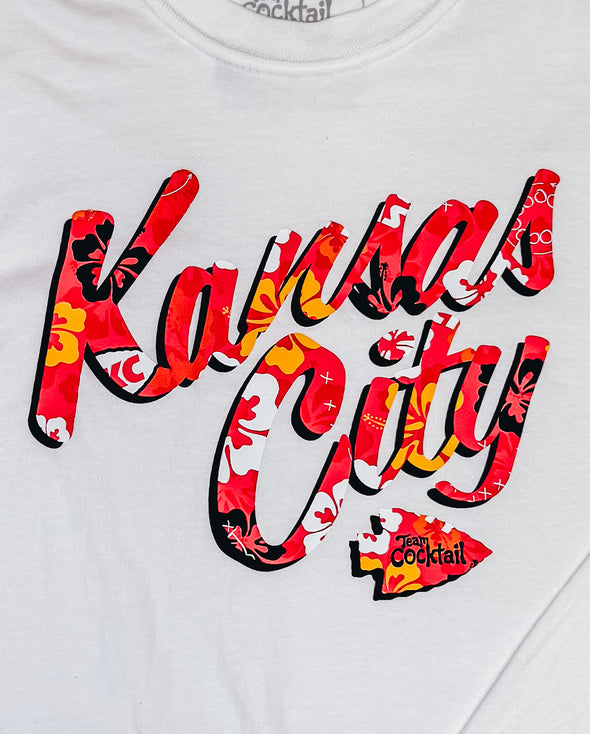 Kansas City Floral Text Unisex Heavyweight Longsleeve Tee
