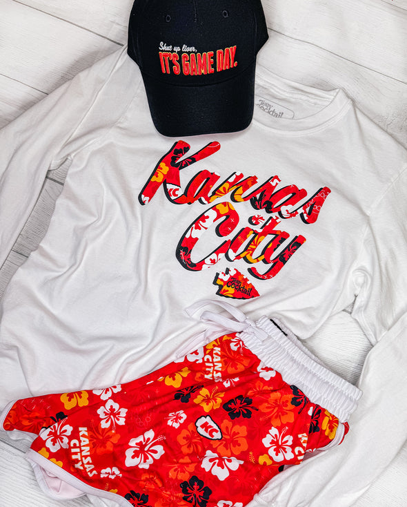 Kansas City Floral Text Unisex Heavyweight Longsleeve Tee