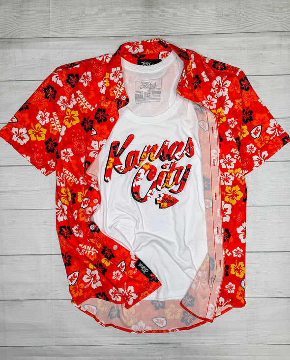 Kansas City Floral Text Ladies Tank