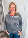 Kansas City Casual 1/4 Zip Pullover (Ladies-CHARCOAL)