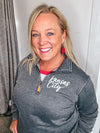Kansas City Casual 1/4 Zip Pullover (Ladies-CHARCOAL)