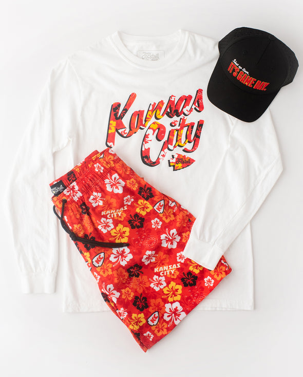 Kansas City Floral Text Unisex Heavyweight Long-sleeve T-Shirt
