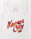 Kansas City Floral Text Ladies Triblend Tank-Top
