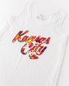 Kansas City Floral Text Ladies Triblend Tank-Top