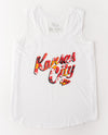 Kansas City Floral Text Ladies Triblend Tank-Top