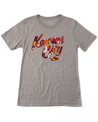 Tropical KC Floral Text Unisex Triblend T-Shirt