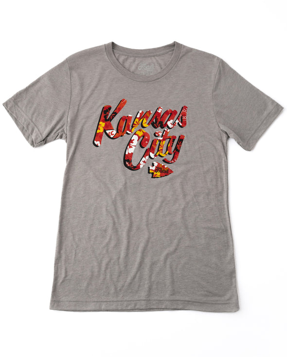 Tropical KC Floral Text Unisex Triblend T-Shirt
