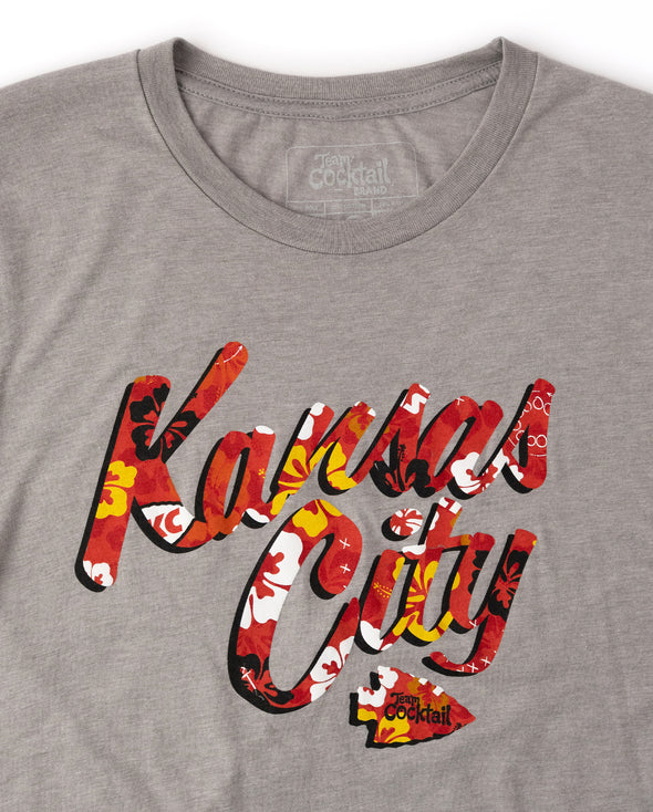 Tropical KC Floral Text Unisex Triblend T-Shirt