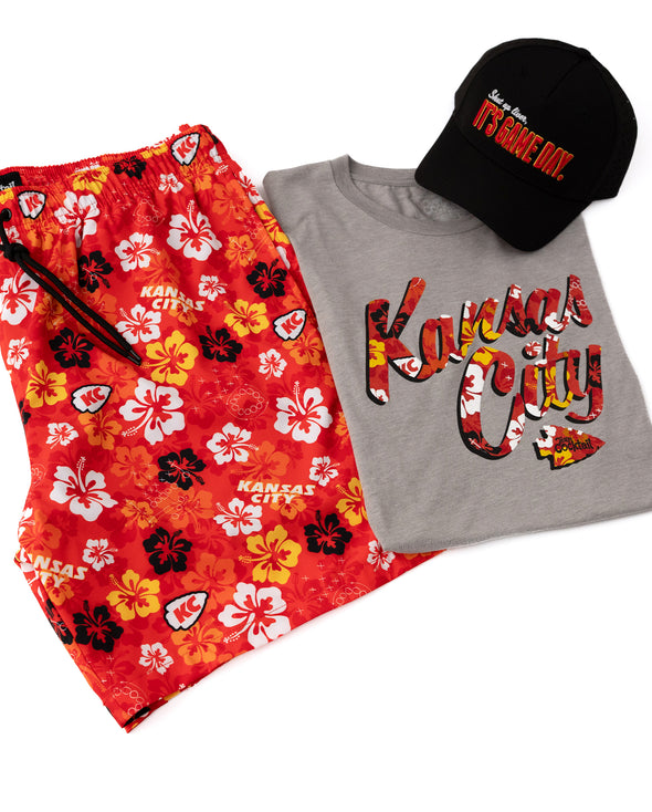 Tropical KC Floral Text Unisex Triblend T-Shirt