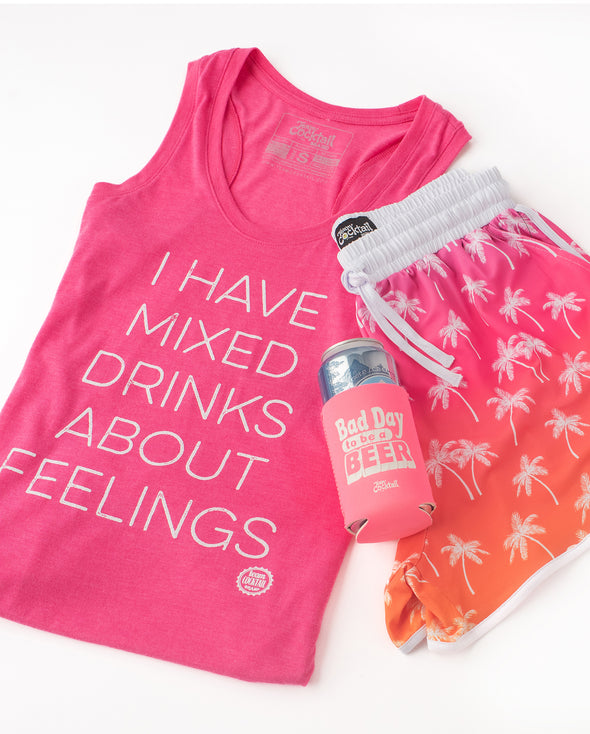 Mixed Drinks About Feelings Ladies Triblend Tank-Top