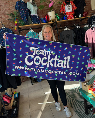 Team Cocktail Logo / Neon Cocktails Microfiber Beach Towel