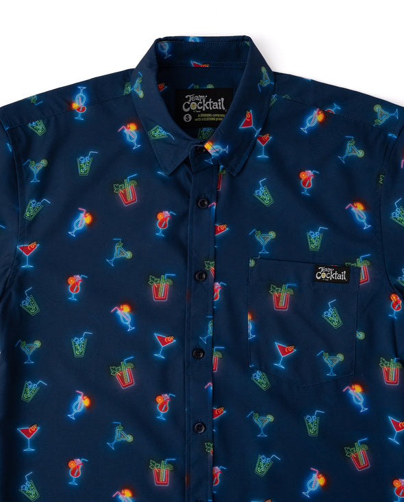 Neon Cocktails Unisex Button Up Shirt