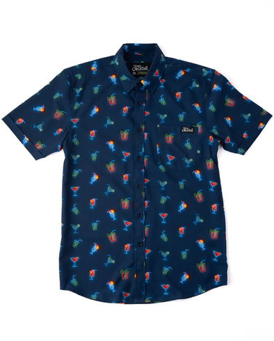Neon Cocktails Unisex Button Up Shirt