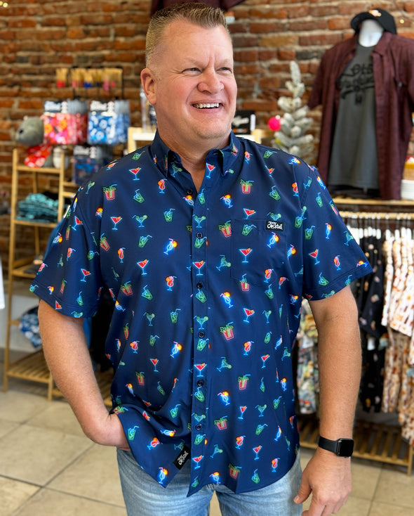 Neon Cocktails Unisex Button Up Shirt