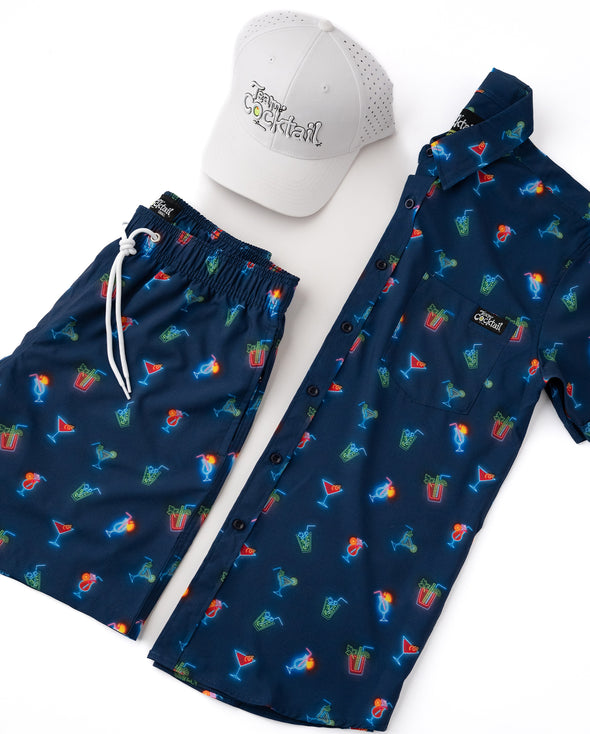Neon Cocktails Unisex Button Up Shirt