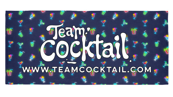 Team Cocktail Logo / Neon Cocktails Microfiber Beach Towel