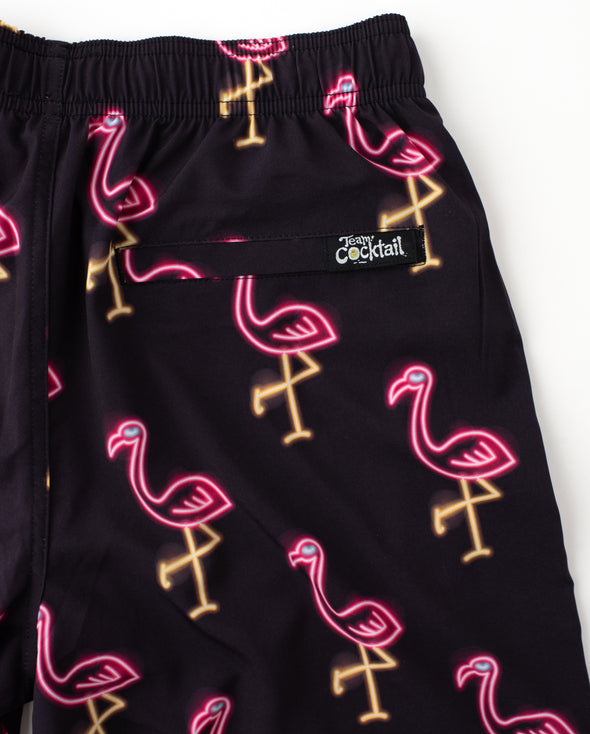 Neon Flamingos Hybrid Swim Shorts