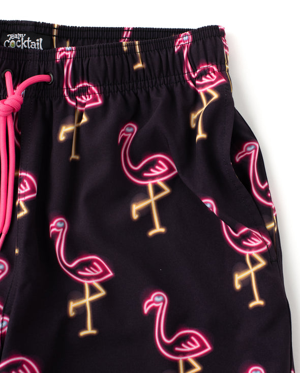 Neon Flamingos Hybrid Swim Shorts