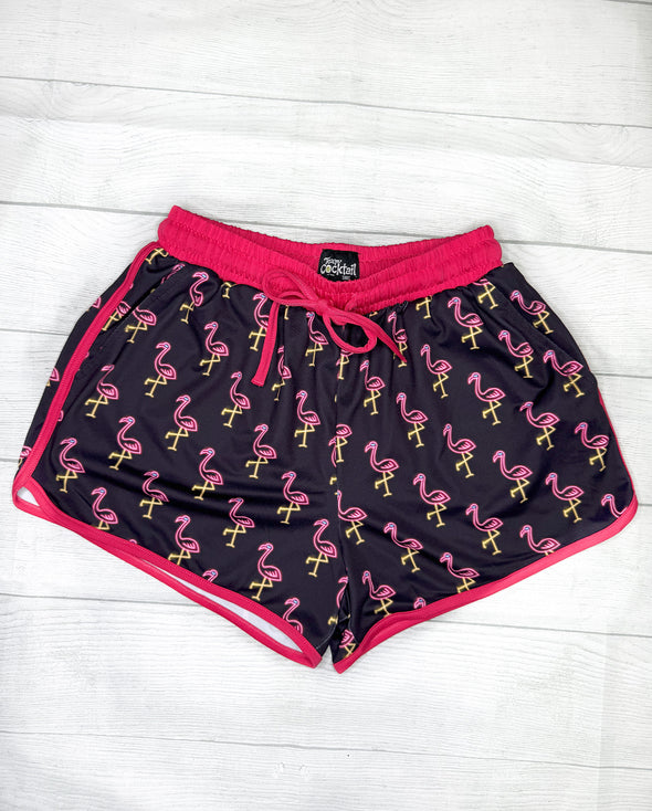 Neon Flamingos Ladies Shorts