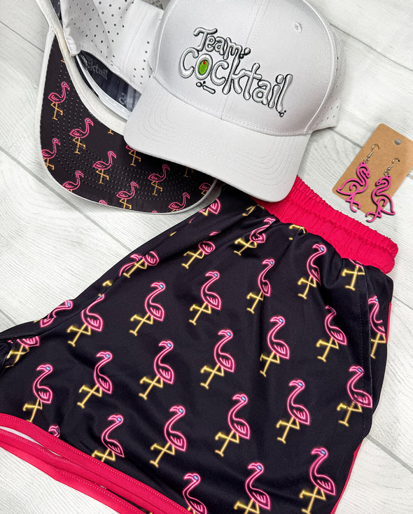 Neon Flamingos Ladies Shorts