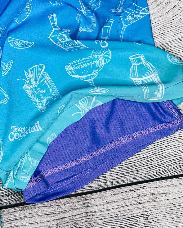 Ombre Sketch Cocktails Hybrid Swim Shorts