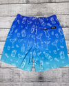 Ombre Sketch Cocktails Hybrid Swim Shorts